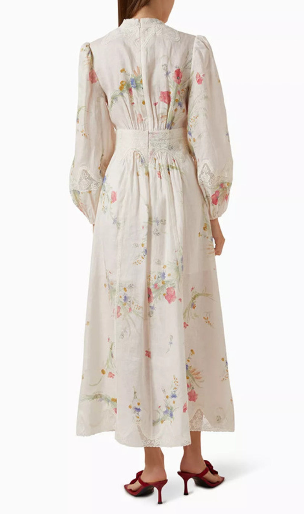 Edyta Floral Printed Long Sleeve Midi Dress