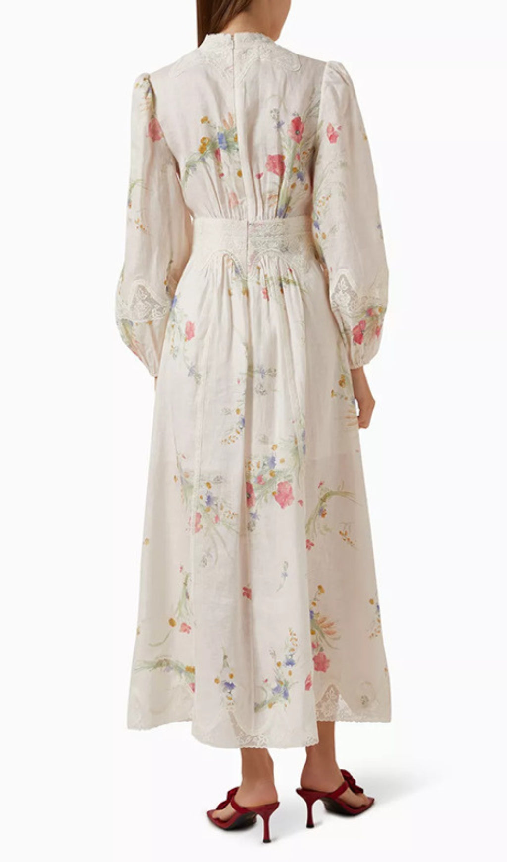 Edyta Floral Printed Long Sleeve Midi Dress