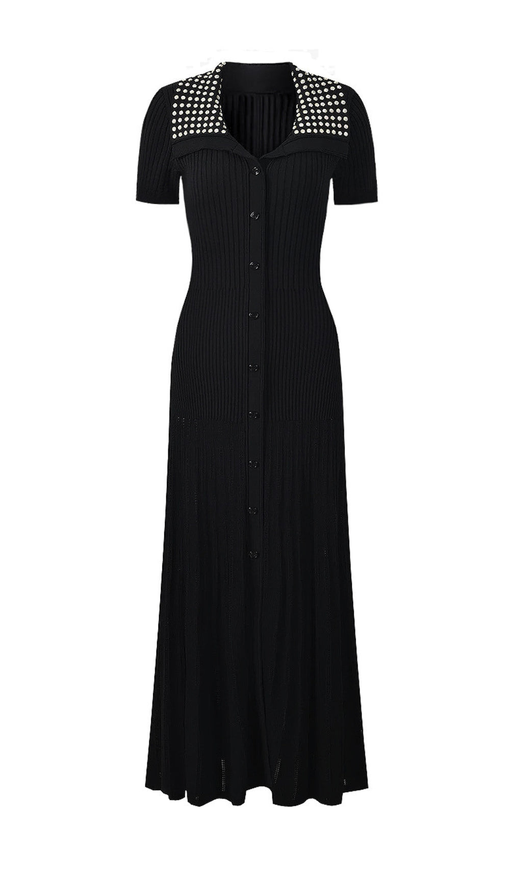 Eliana Lapel Knit Maxi Dress