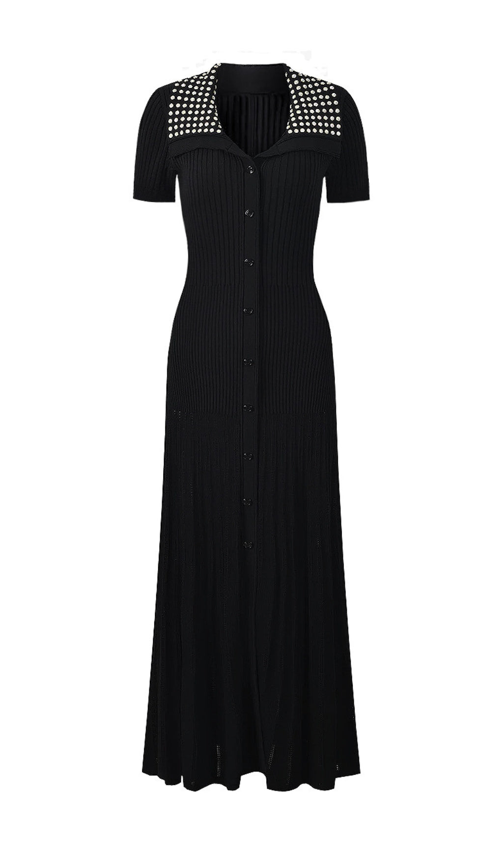 Eliana Lapel Knit Maxi Dress