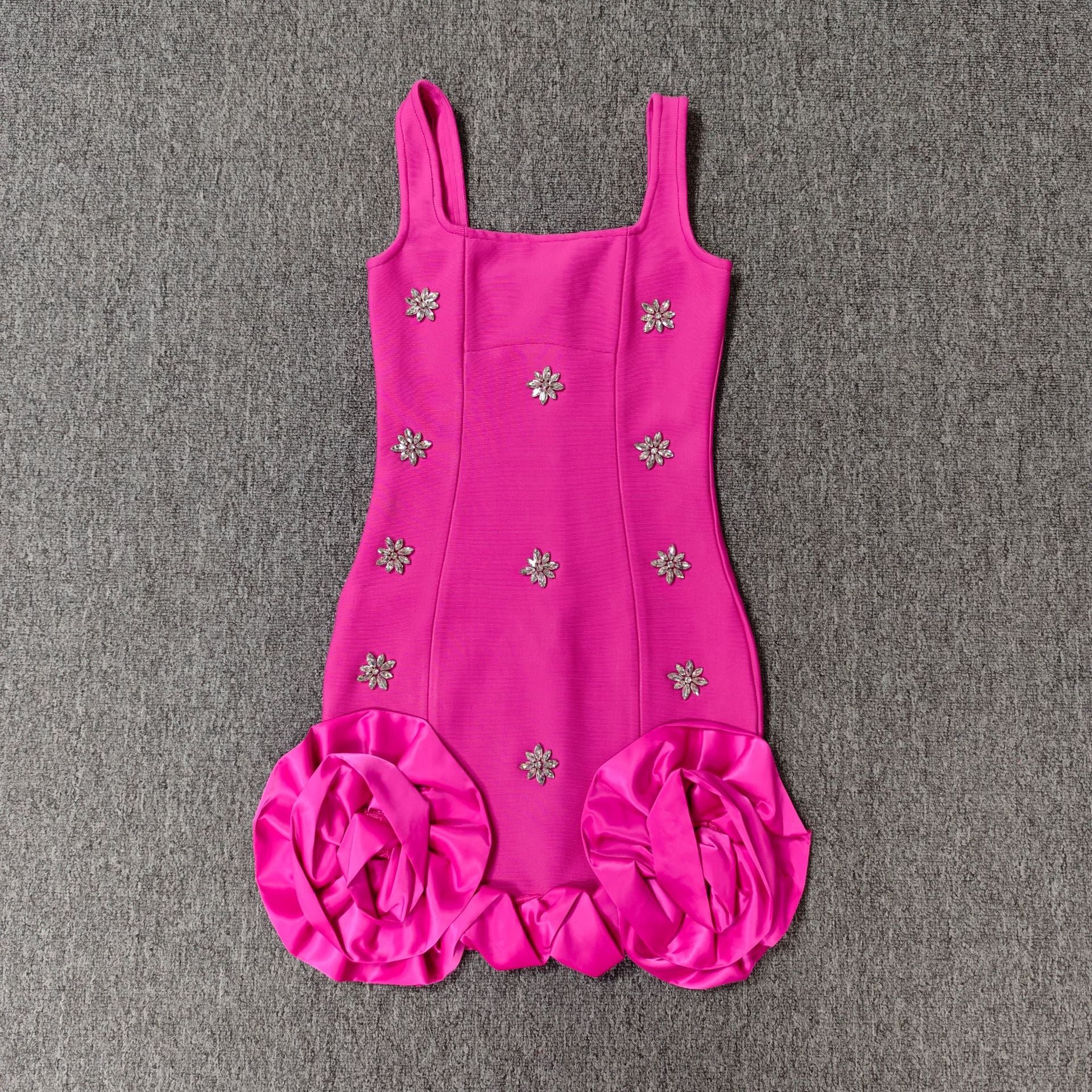 Gavan Flower Diamante Bandage Mini Dress