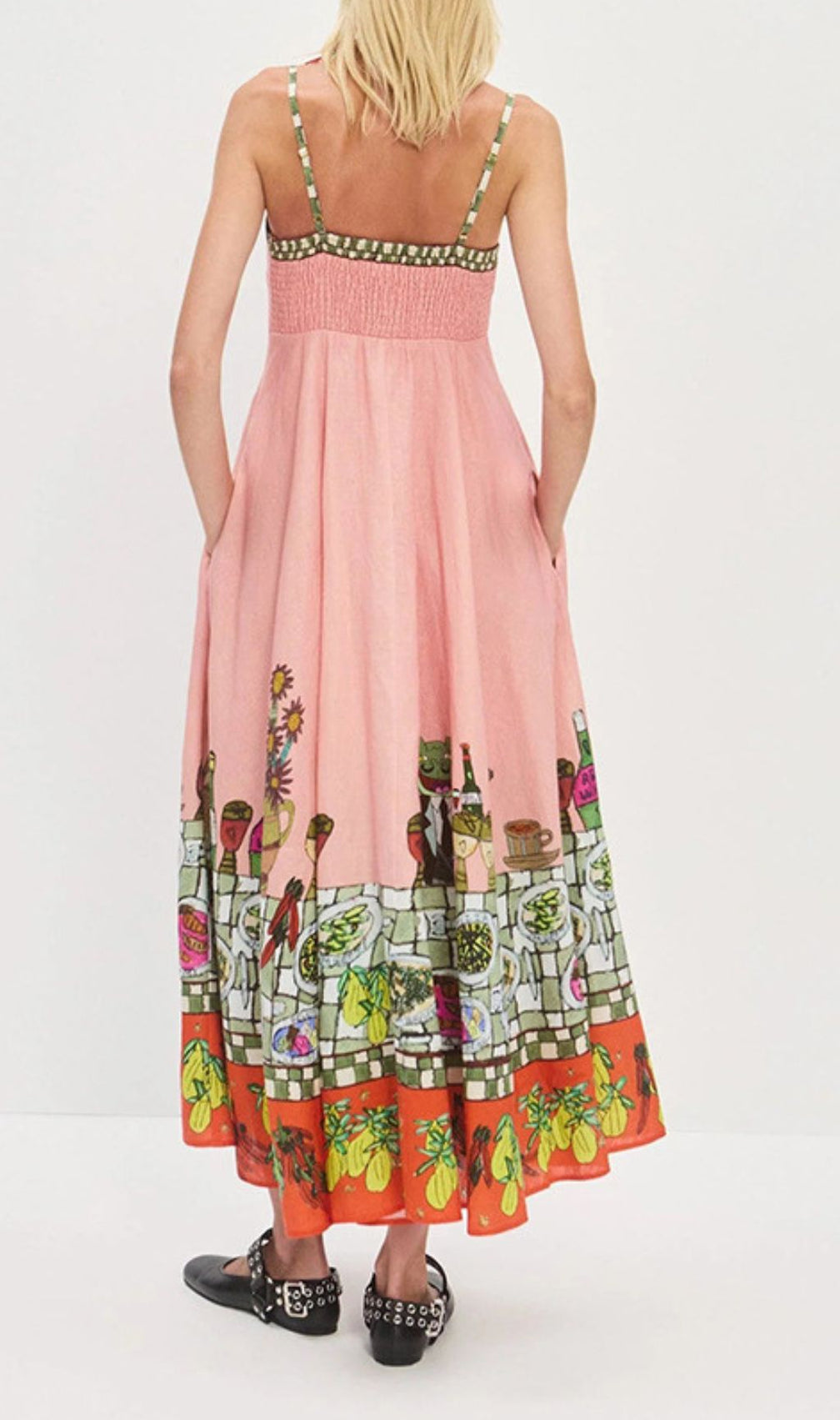 Irwin Artistic Fiesta Print Strappy Midi Dress for Vibrant Summer Style
