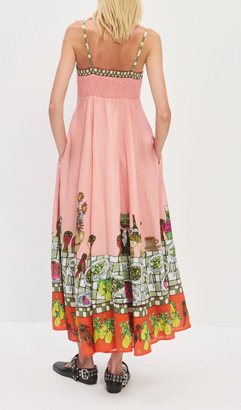 Irwin Artistic Fiesta Print Strappy Midi Dress for Vibrant Summer Style