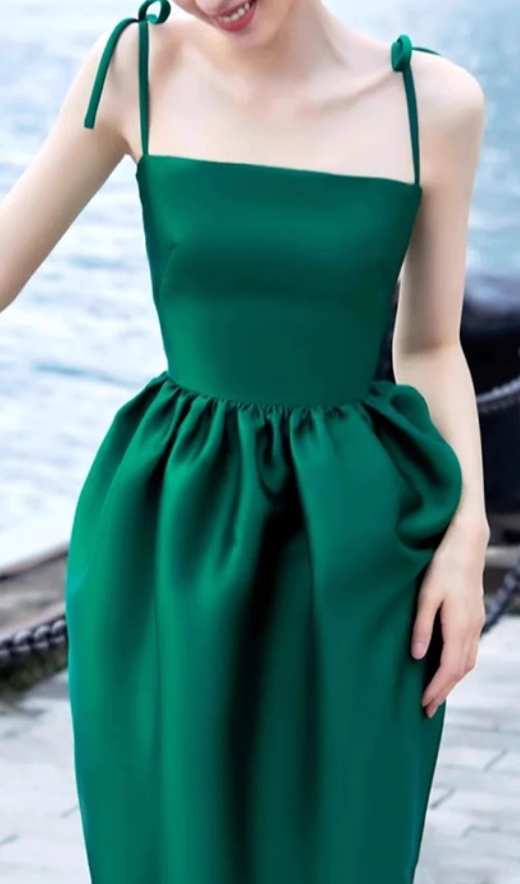 Dotty Green Midi Dress