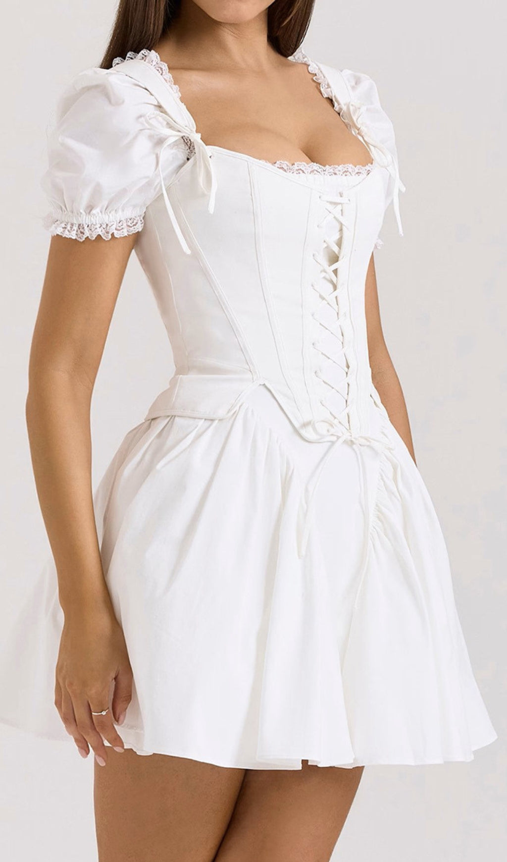 Devony White Corset Mini Dress