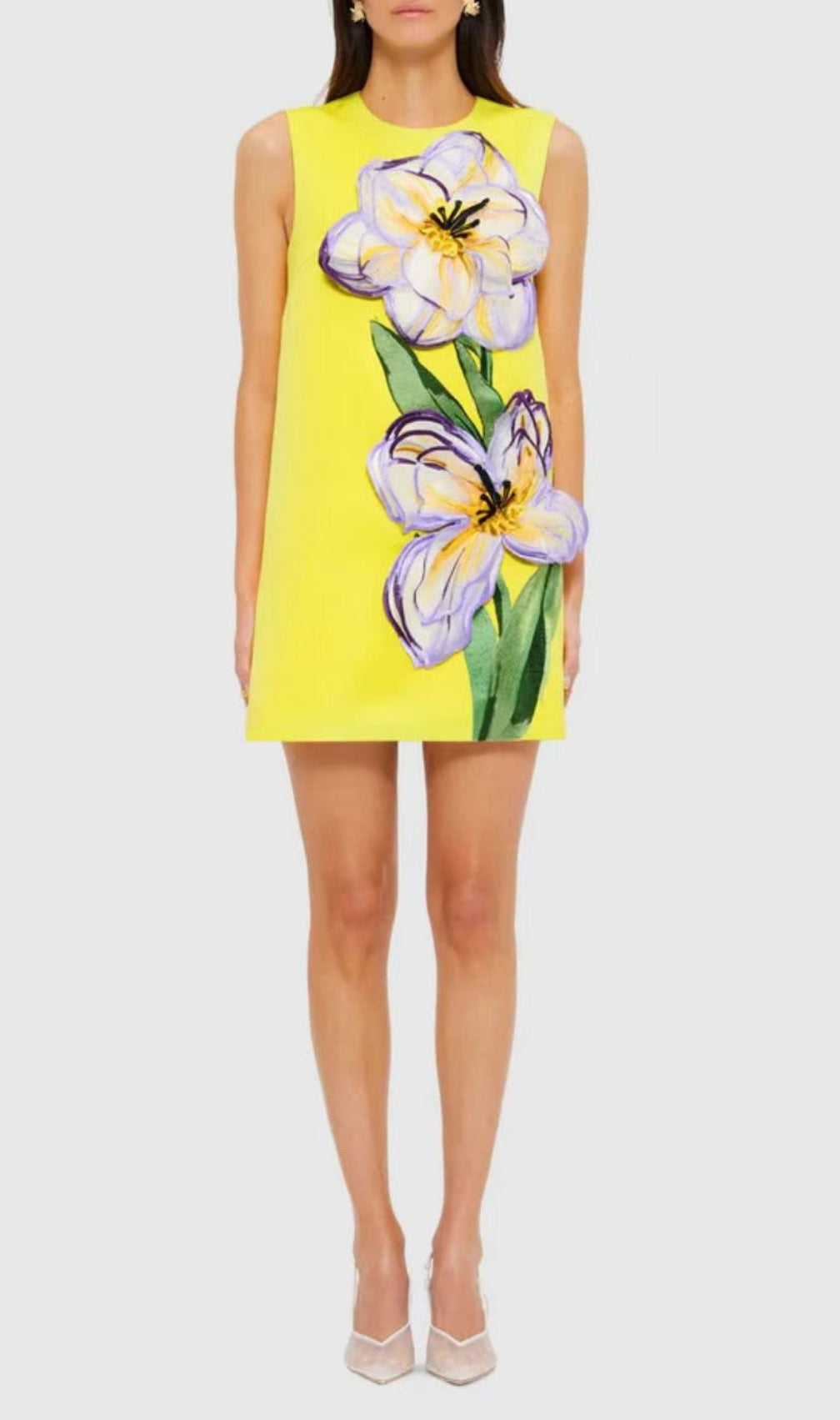 Evalyse Sleeveless Flower Mini Dress