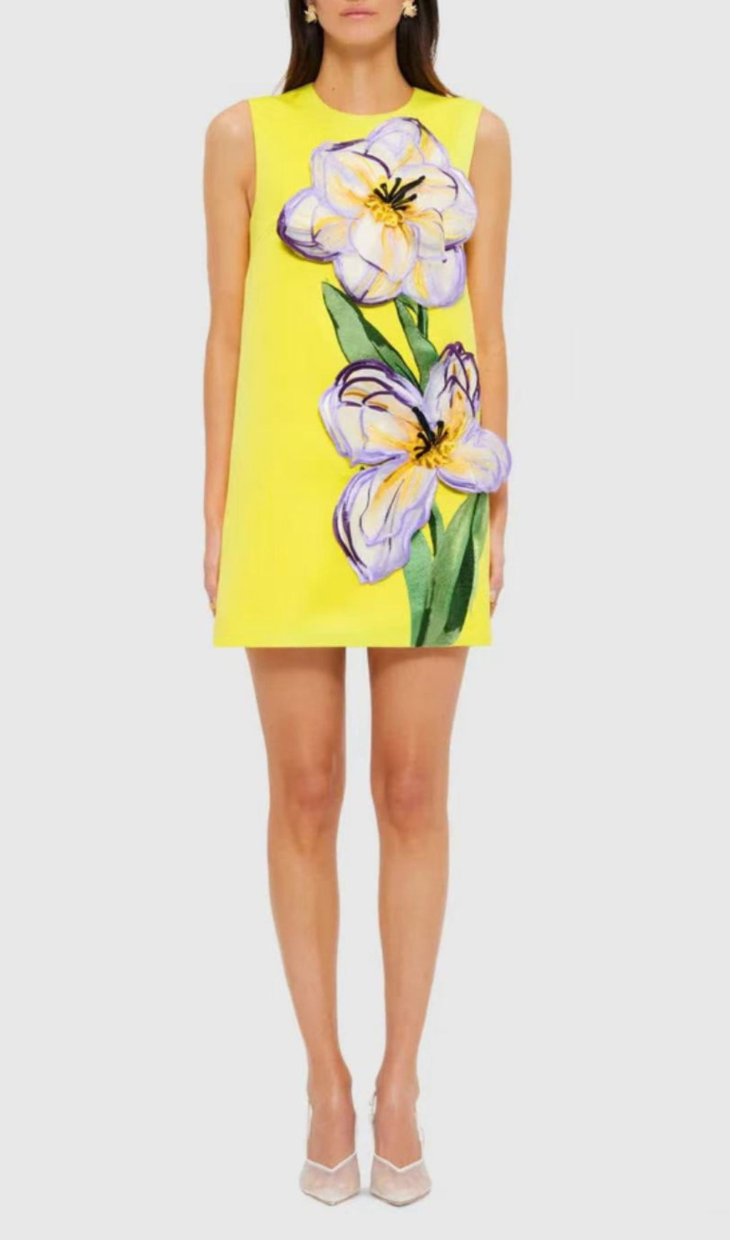 Evalyse Sleeveless Flower Mini Dress