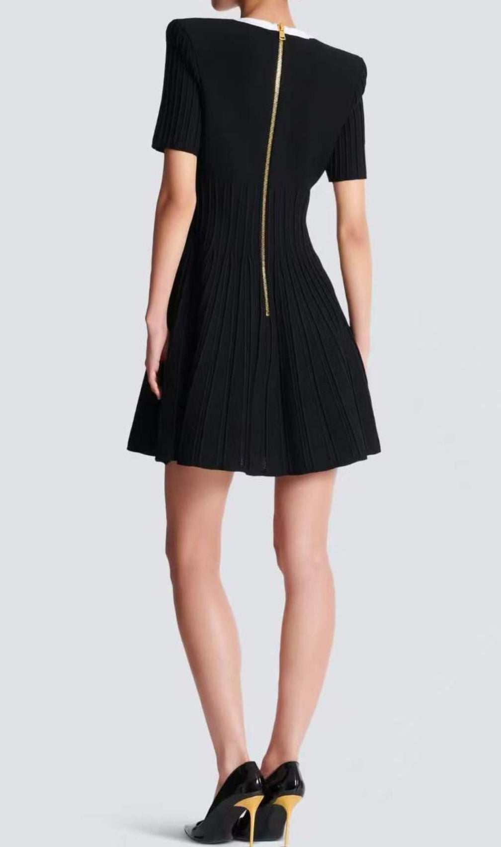Gudrun Black Square Neck Knit Mini Dress