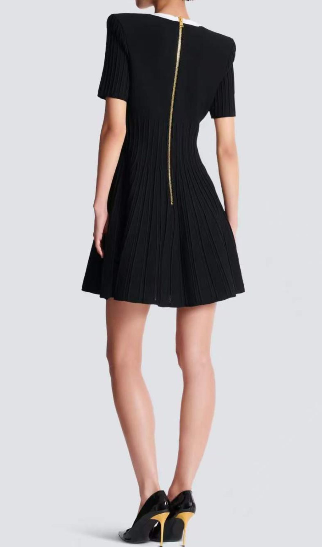 Gudrun Black Square Neck Knit Mini Dress