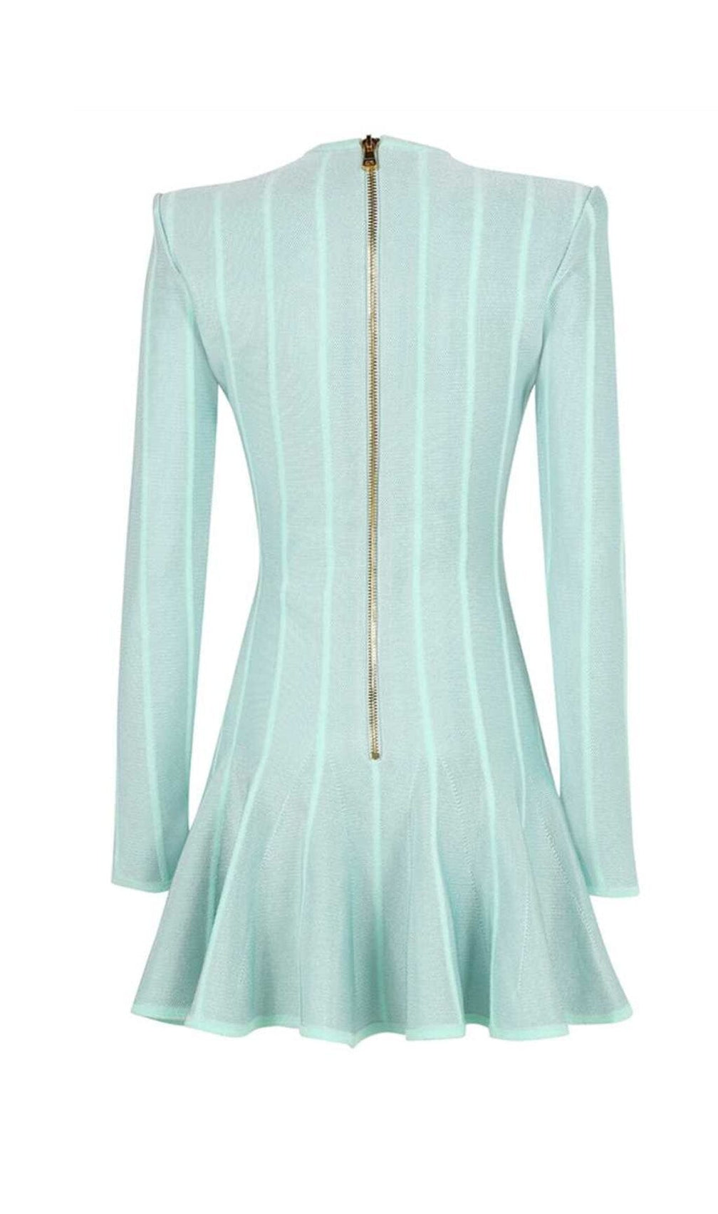 Button-Embellished Mesh Mini Dress In Mint