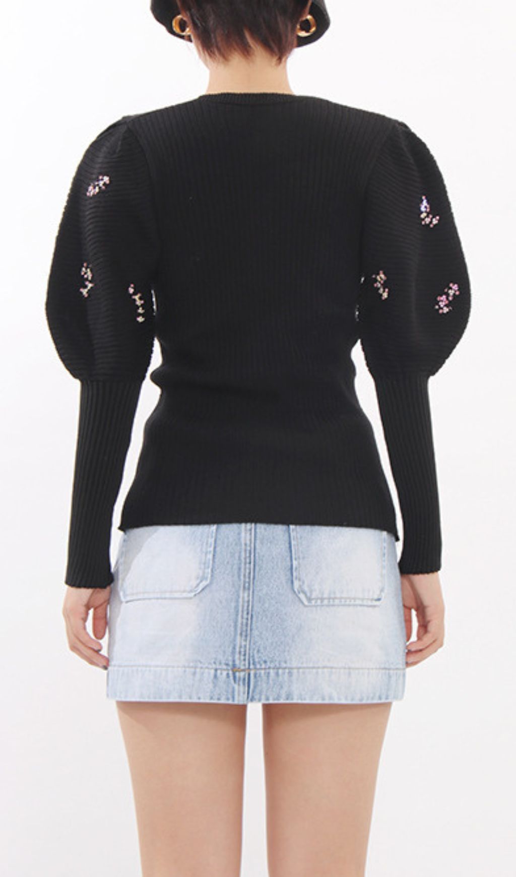 Ichiko Black Embellished Sweater