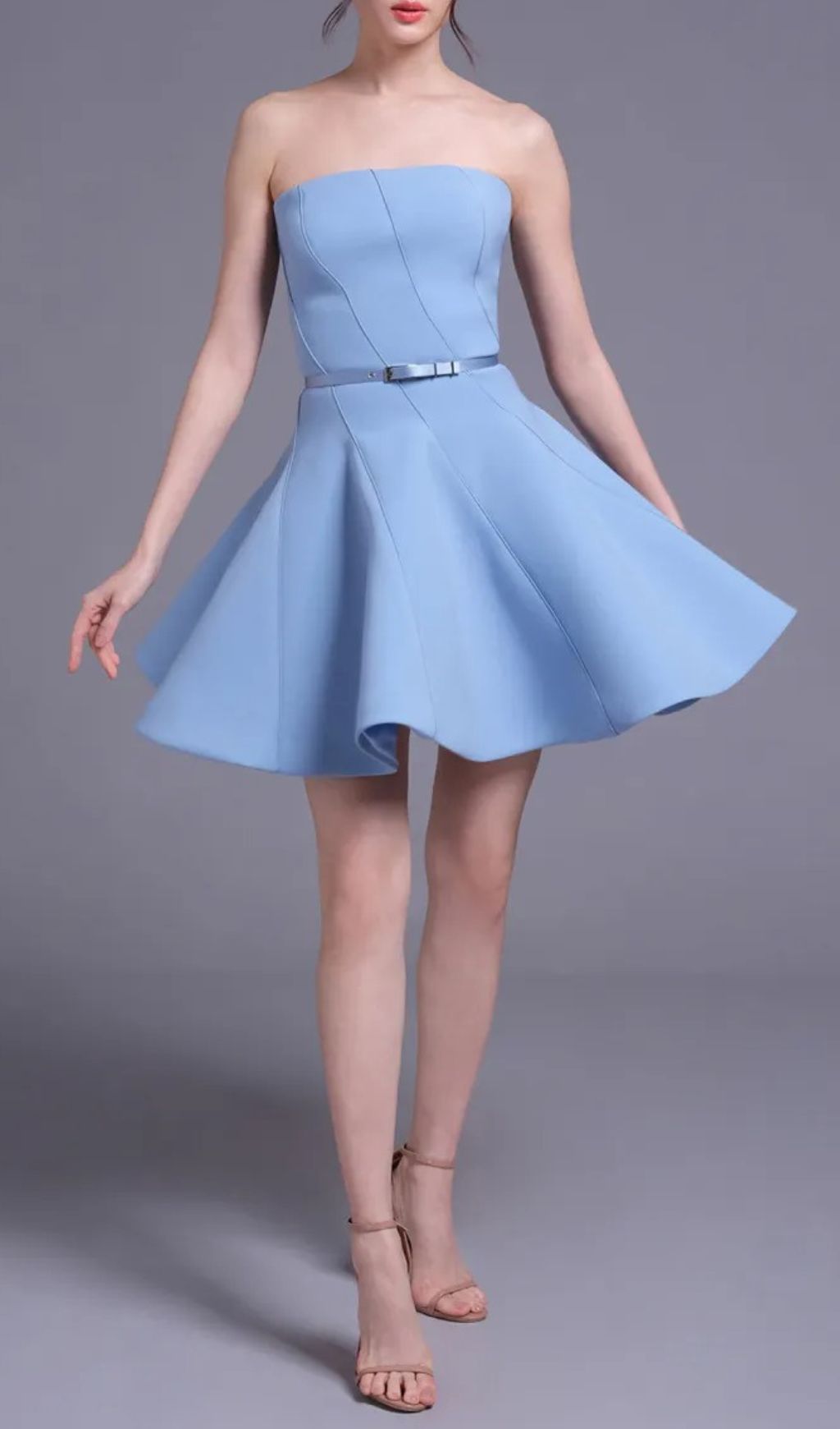 Jayeeta Azure Chic Strapless Mini Dress - Party Ready & Flattering