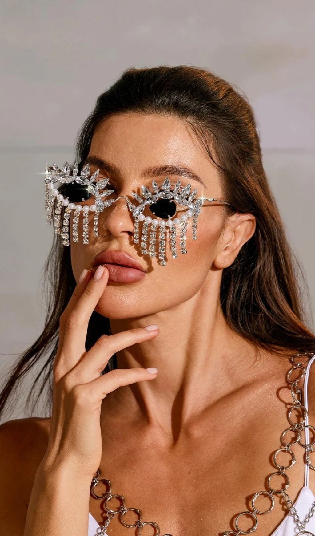 Morrissey Rhinestone Fringe Sunglasses