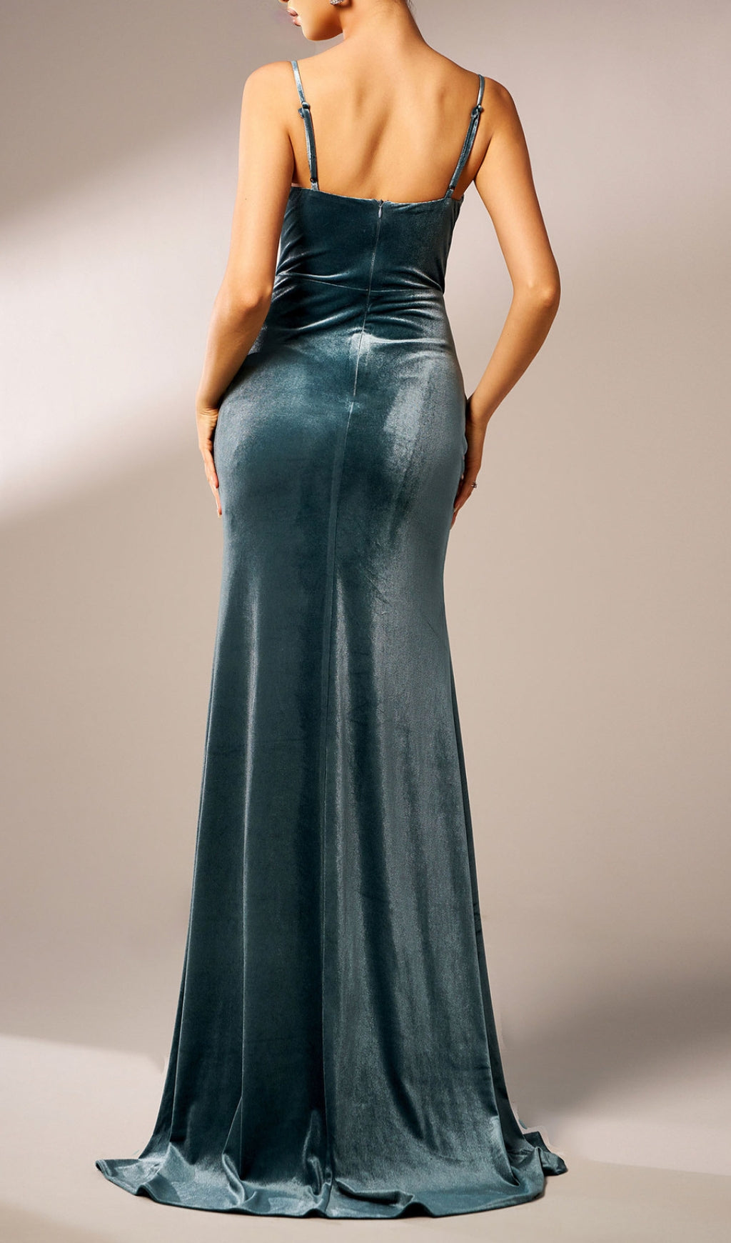 Cleta Velvet Corset Split Maxi Dress