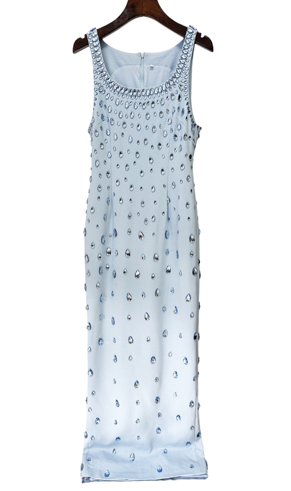 Fanny Blue Diamante Embellished Maxi Dress