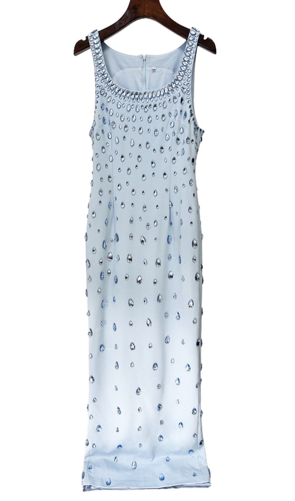 Fanny Blue Diamante Embellished Maxi Dress