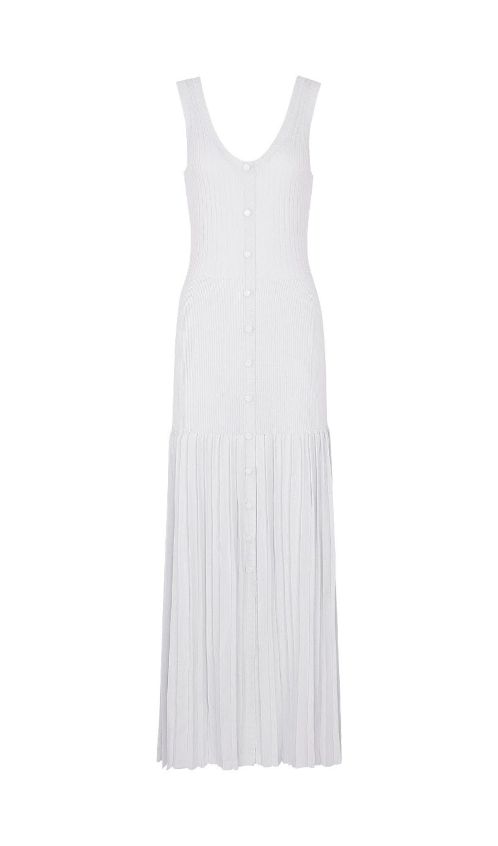 Jackie White Ribbed Knit Maxi Dress & Cardigan Set - Effortless 2-Piece Style