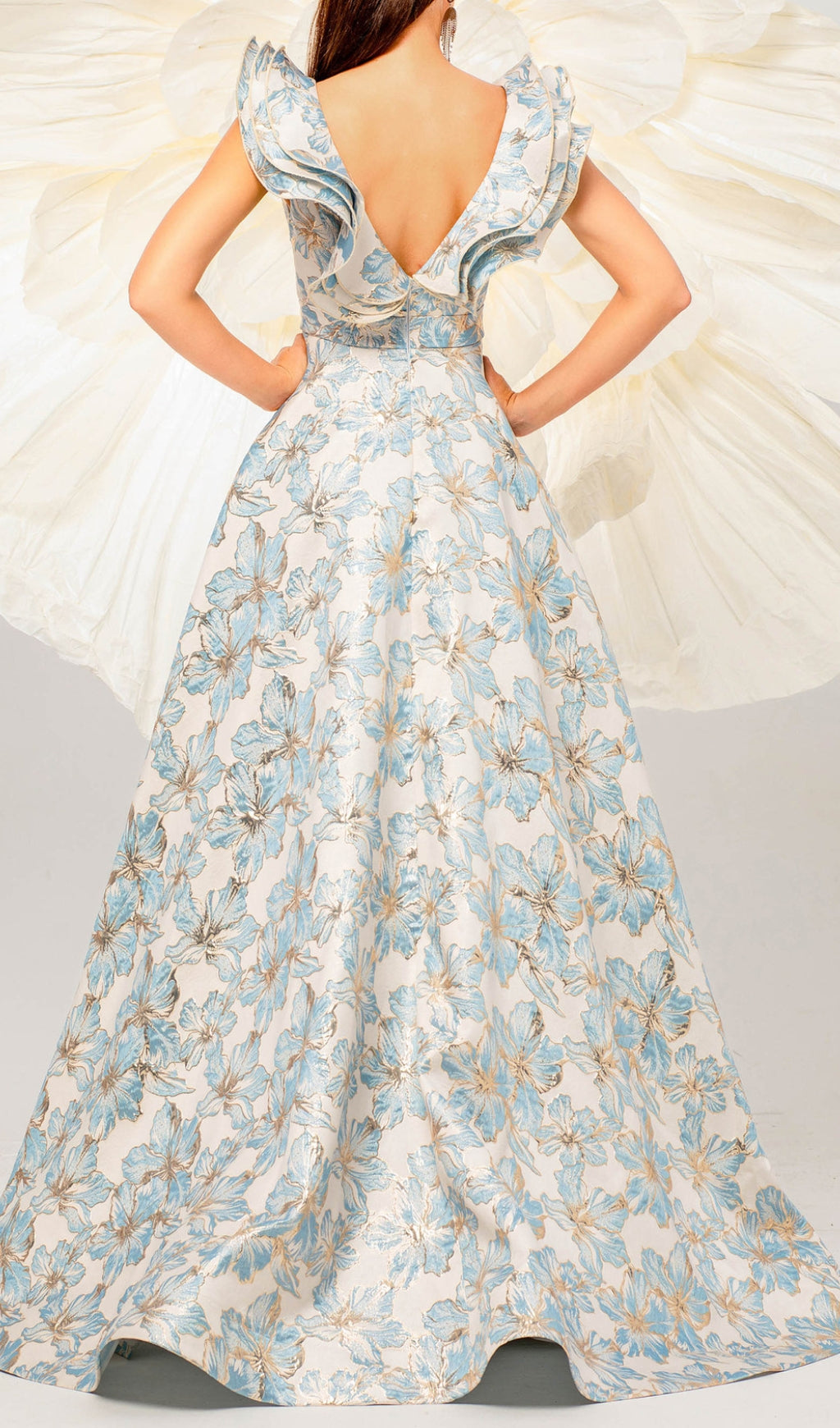 Caron Ruffle Flower Maxi Dress