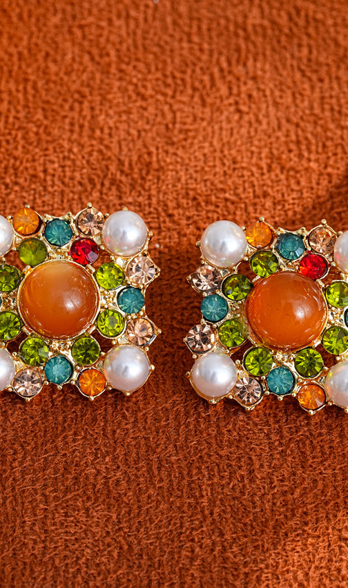 Kagami Vibrant Multi-Color Gemstone & Pearl Statement Jewelry Set