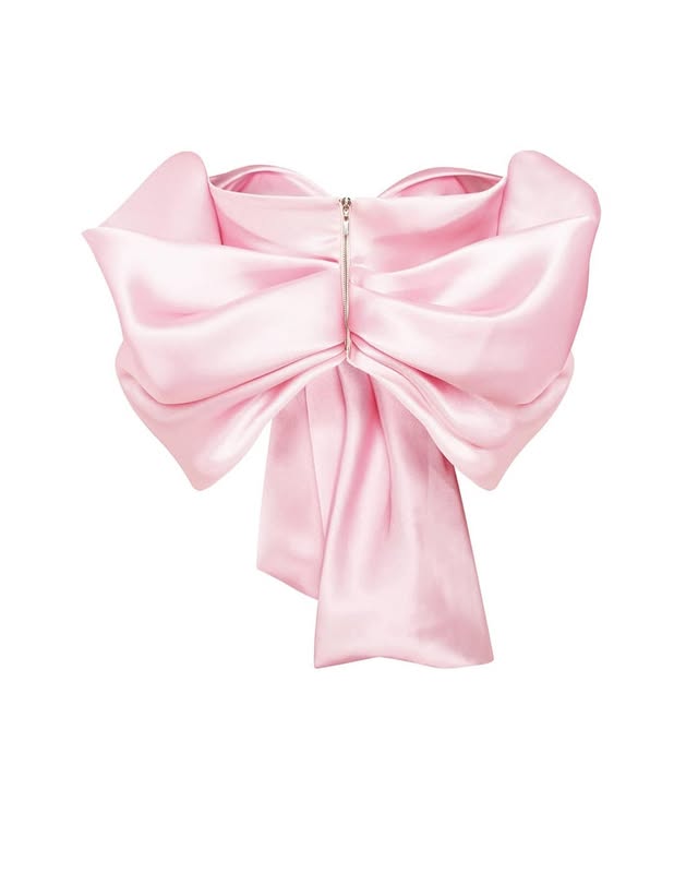 Samira Bow Cross Off Shoulder Satin Top