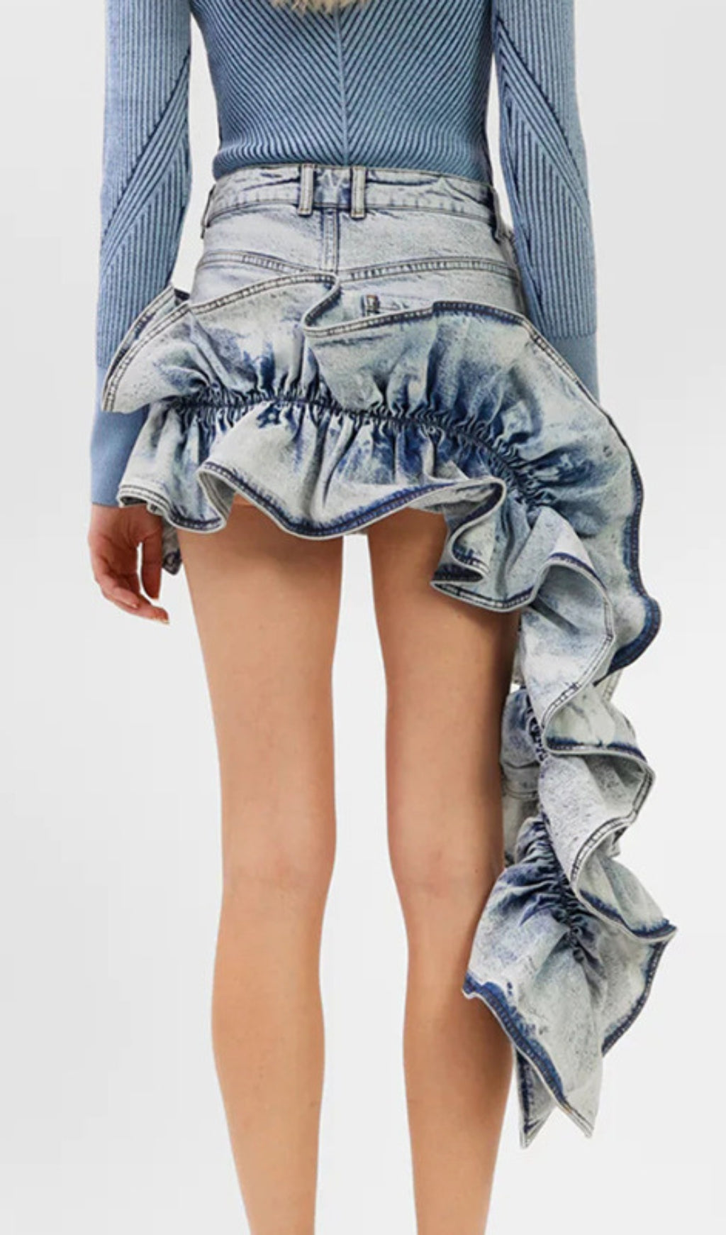 Annisa Ruffle Denim Skirt