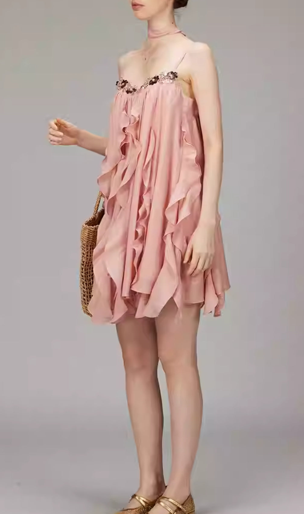 Doria Strappy Ruffle Mini Dress