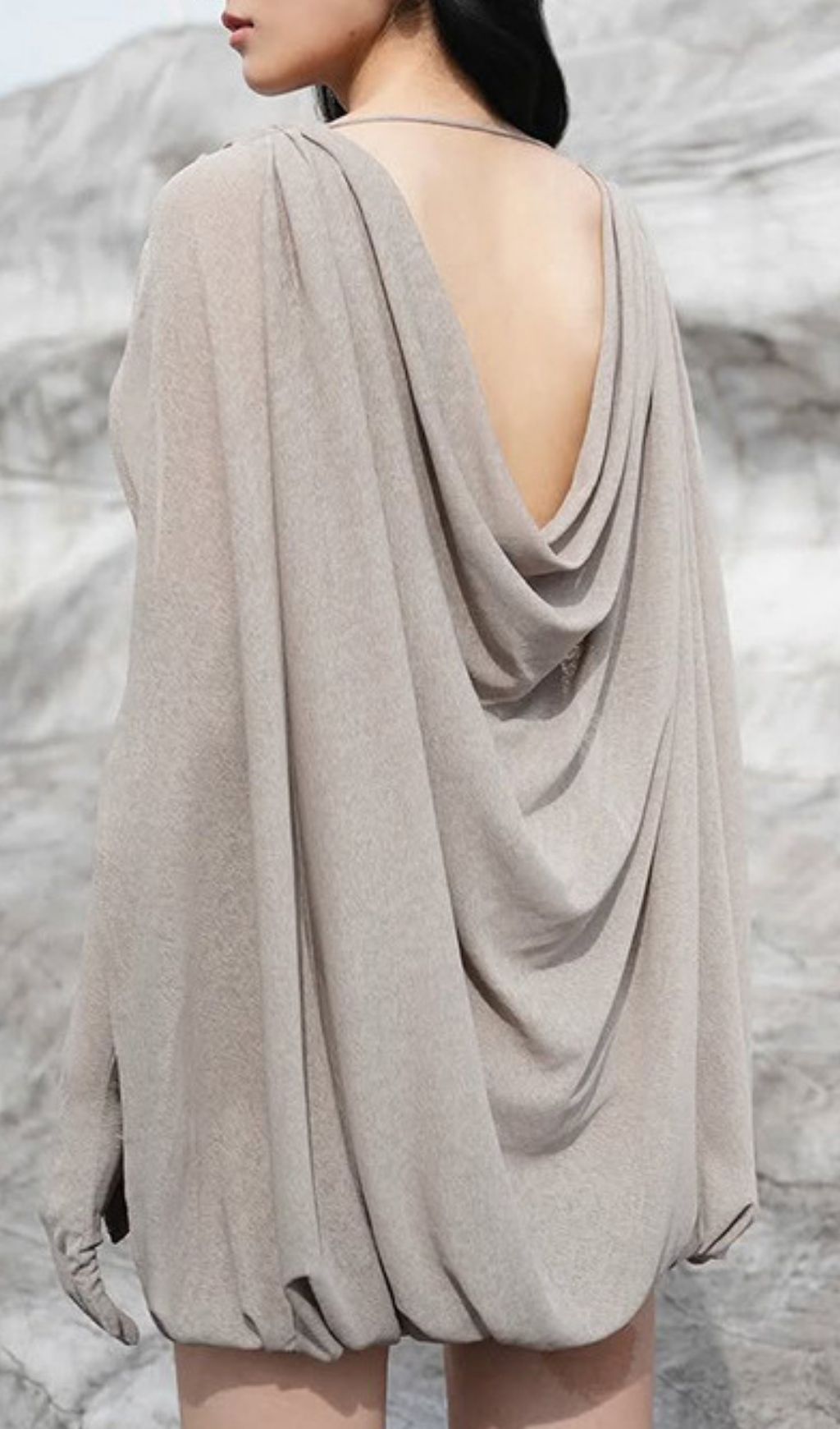 Kenadia Grey Pleated Mini Dress: Sophisticated Draped Mini for Effortless Chic