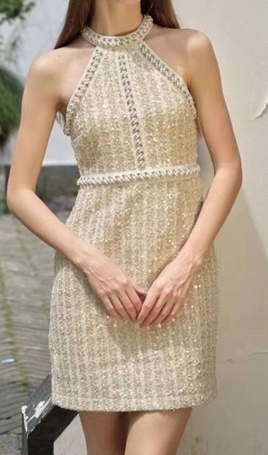 Atarah Sequin Halter Mini Dress