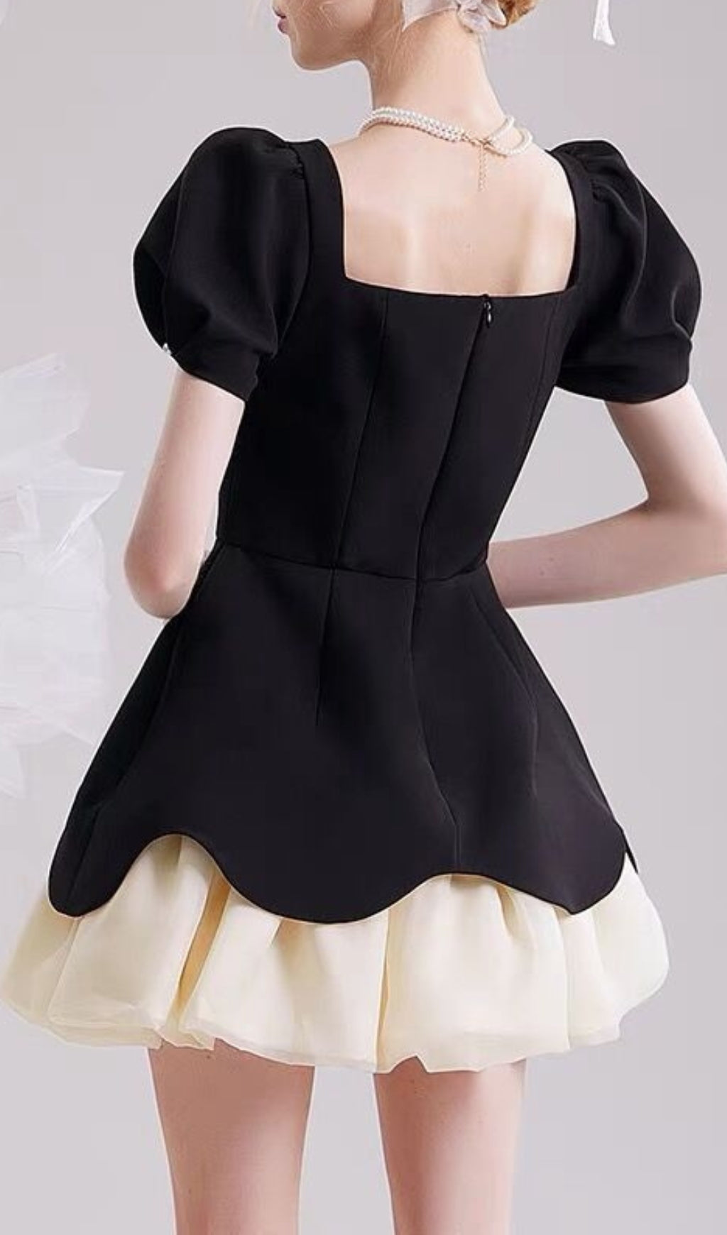 Cayla Black Puff Sleeve Mini Dress