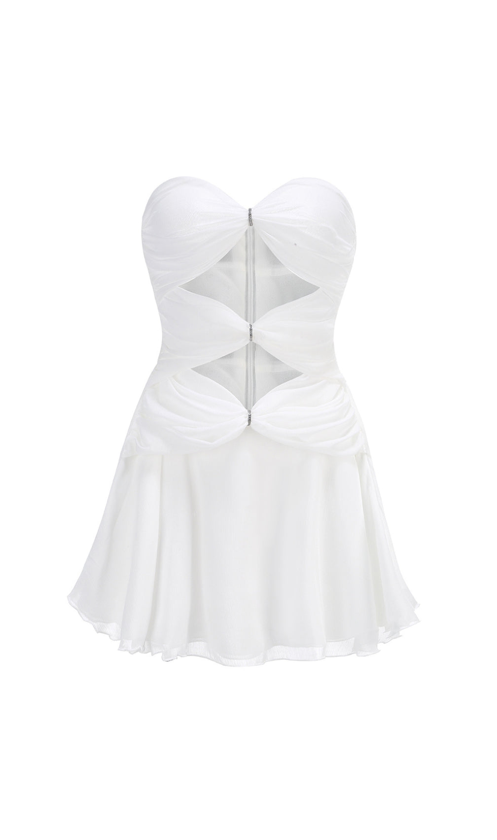 Bryony Yellow Strapless Cutout Mini Dress