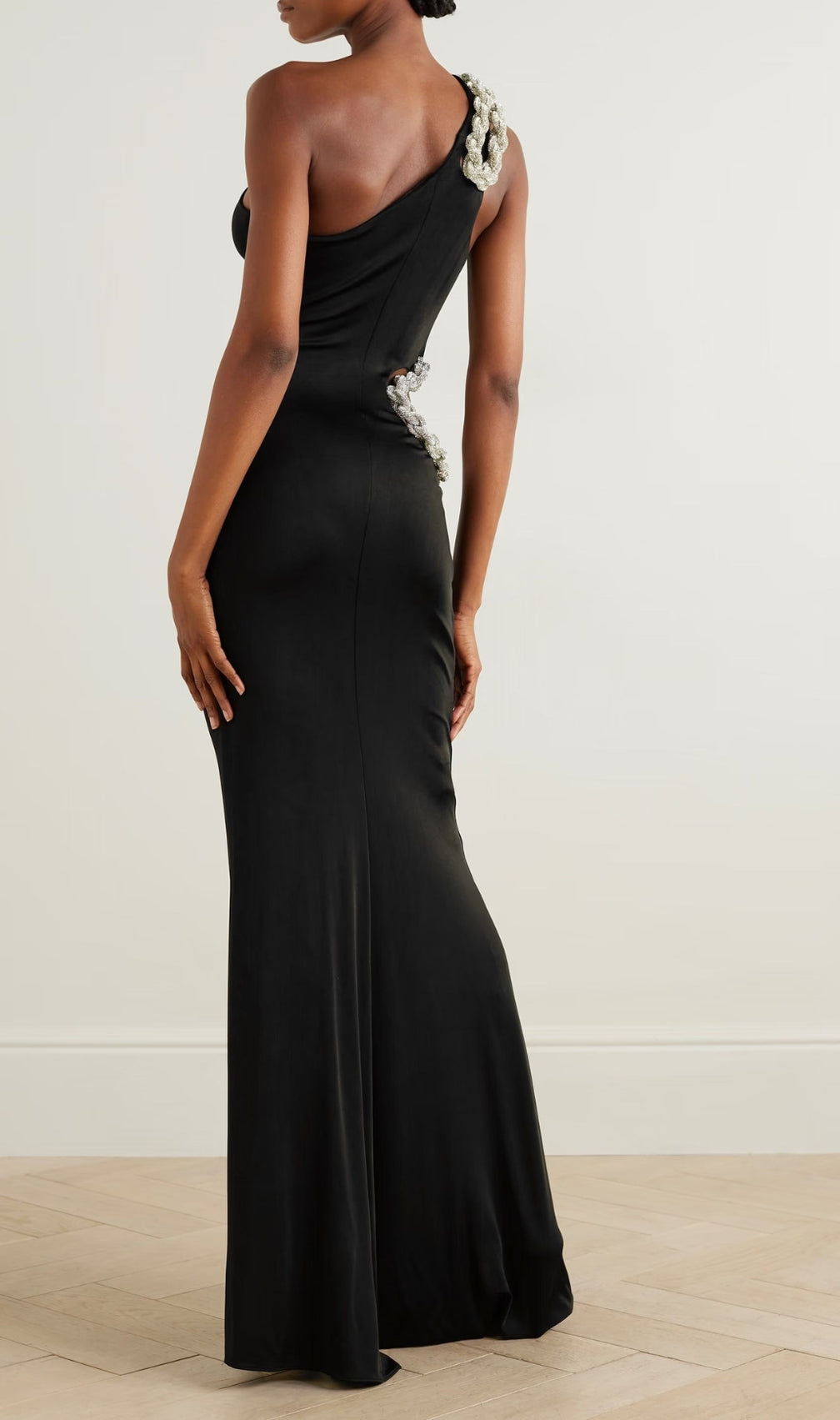 Cala Black One-Shoulder Cutout Maxi Dress