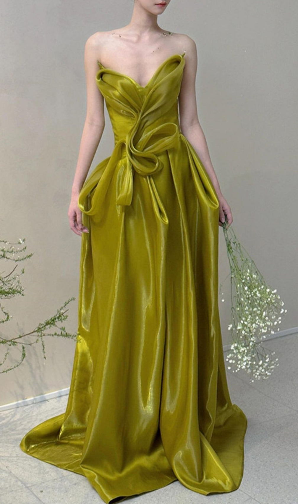 Kulya Green Strapless Maxi Dress