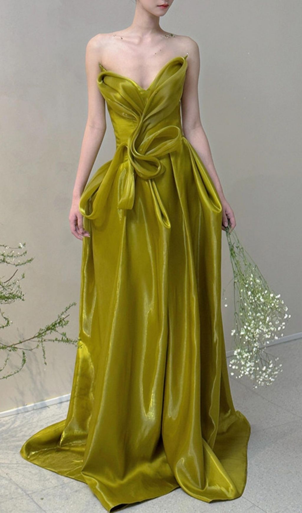 Kulya Green Strapless Maxi Dress