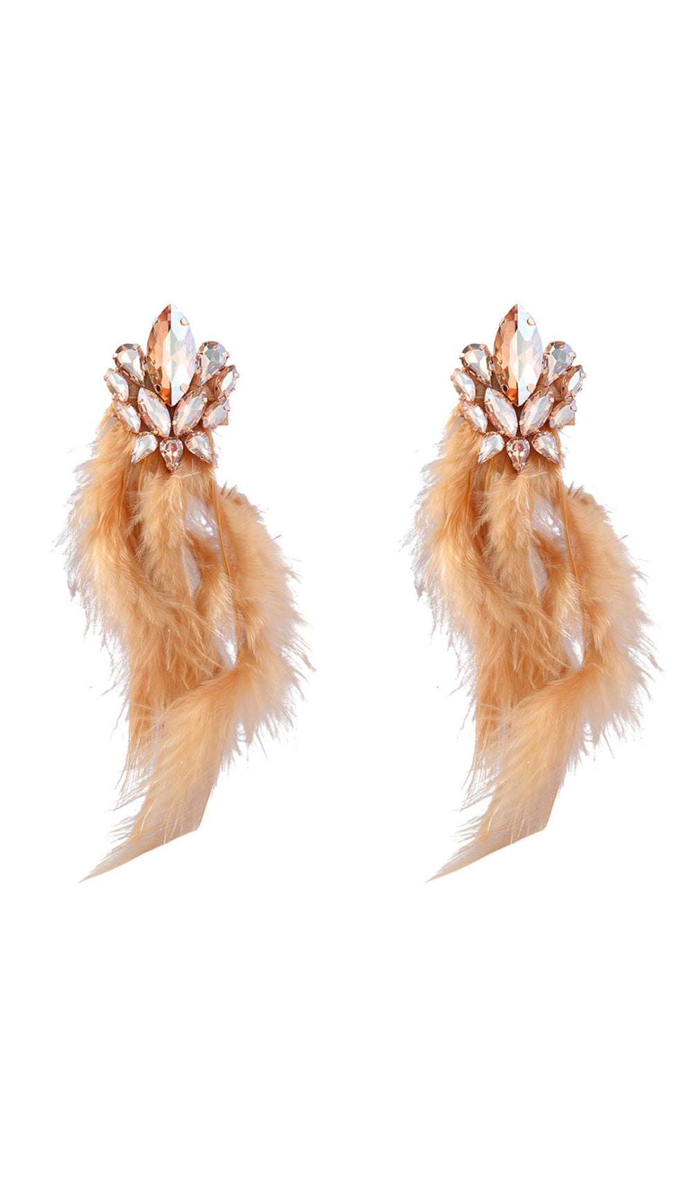 Rhinestone Feather Earrings