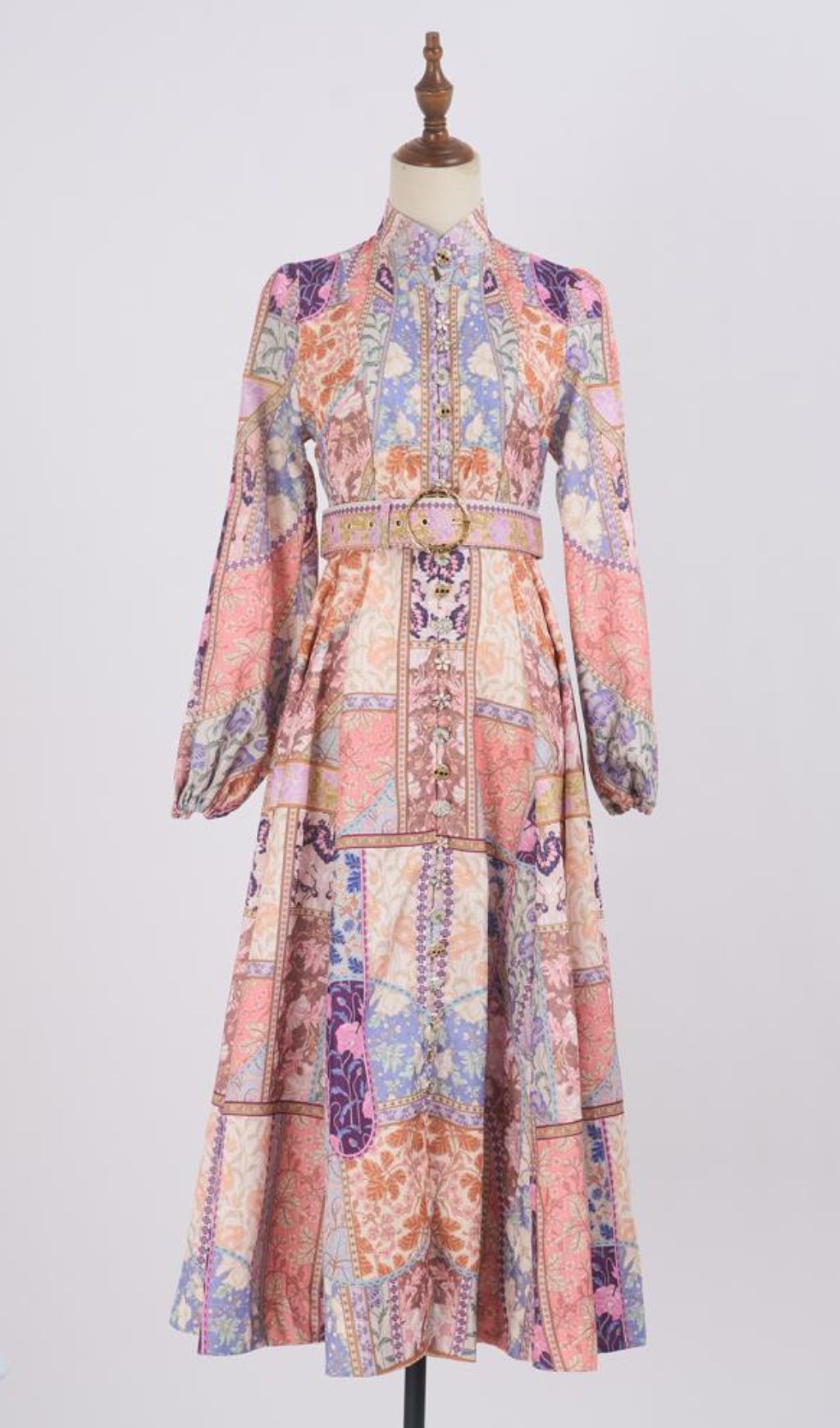 Glynnis Printed Long Sleeve Midi Dress