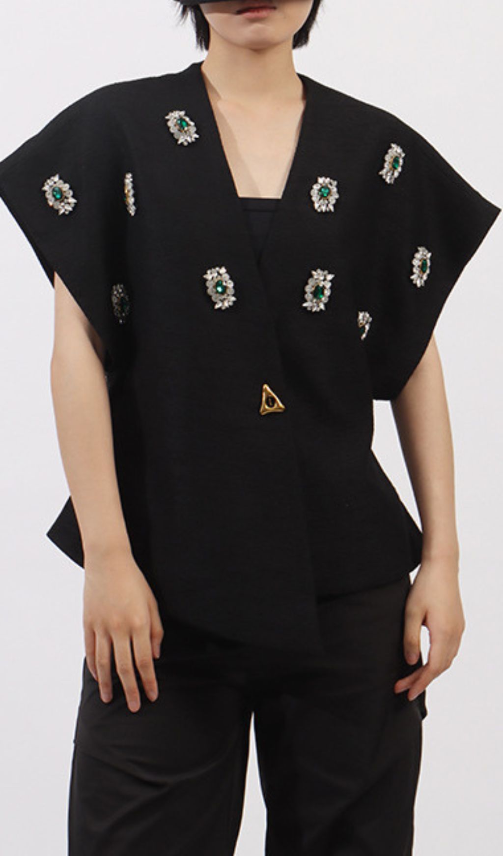 Gen Black Diamante Vest