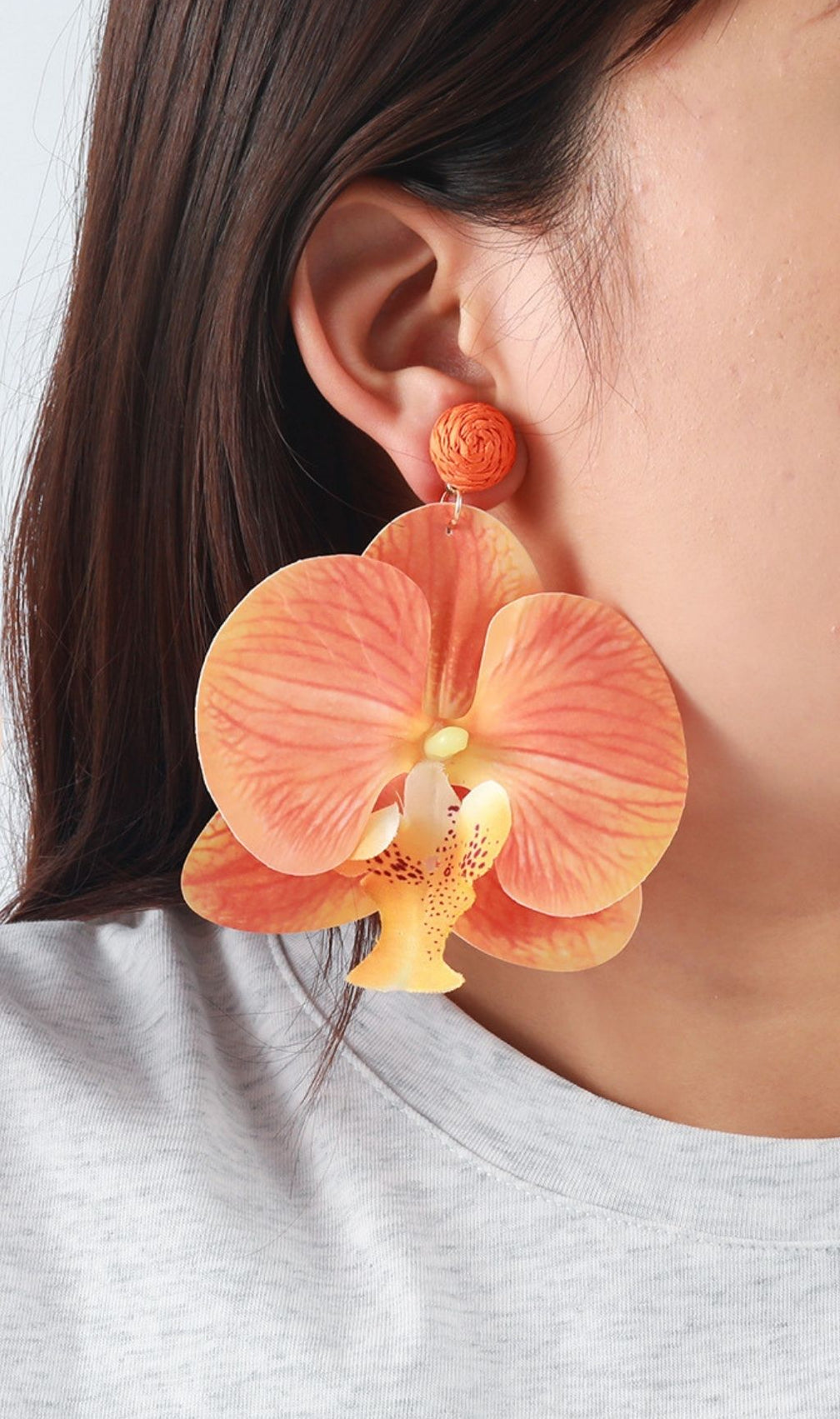 Olatunde Orange Flower Earrings