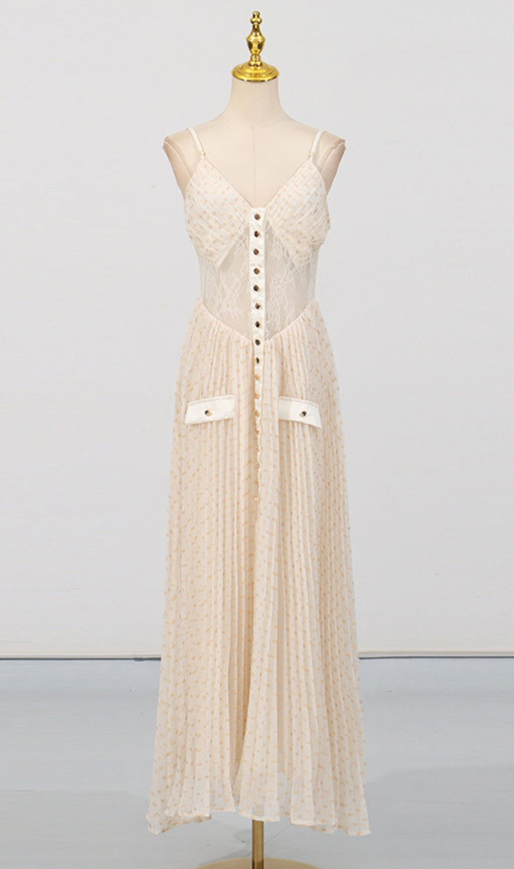 Graciela Strappy Mesh Maxi Dress