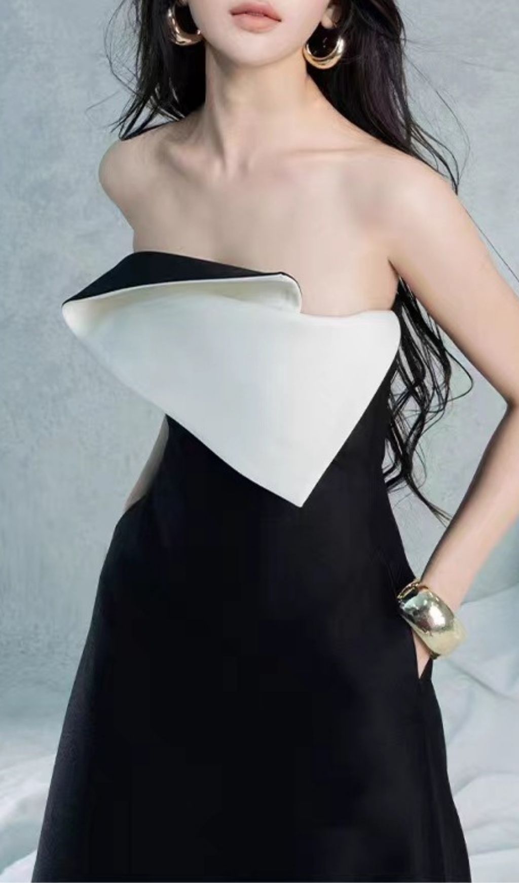 Kiri Strapless Black Maxi Dress