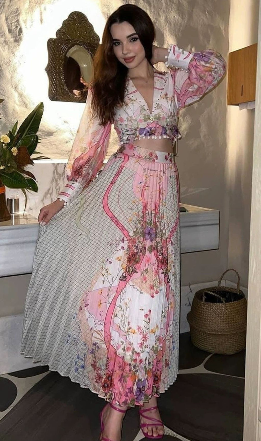 Gwylan Floral Printed Two-Piece Set