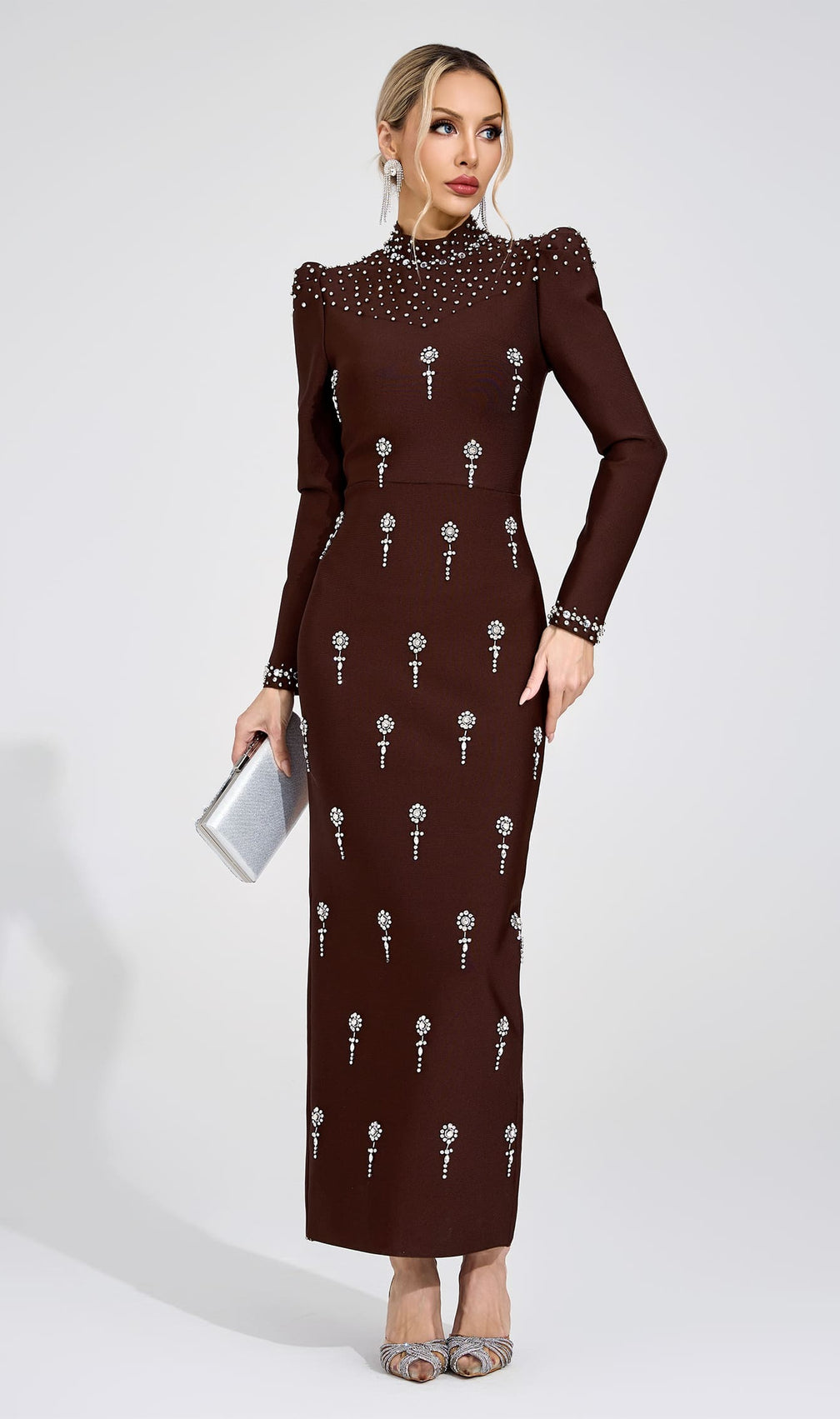 tammy Brown rhinestone embellished Bandage Maxi Dress