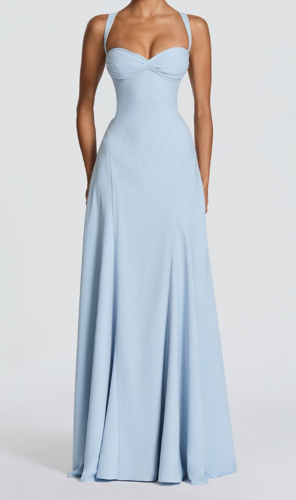 Khloe Blue Halter Maxi Dress | Elegant Strappy Evening Gown