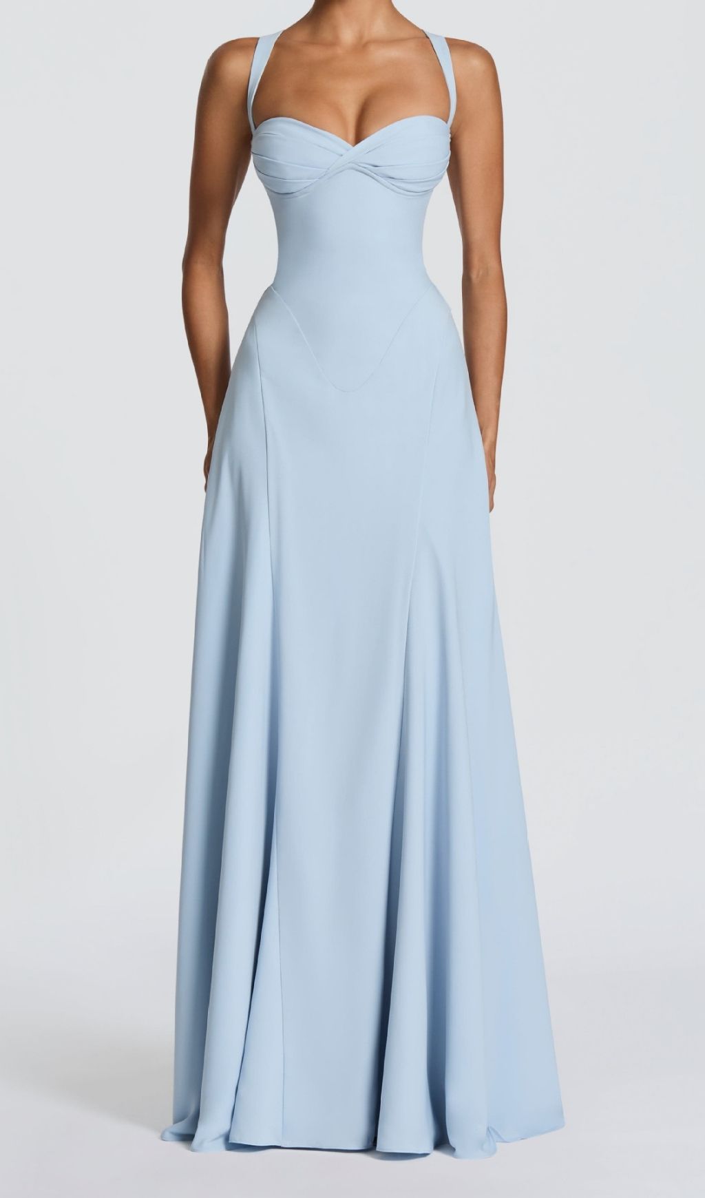 Khloe Blue Halter Maxi Dress | Elegant Strappy Evening Gown