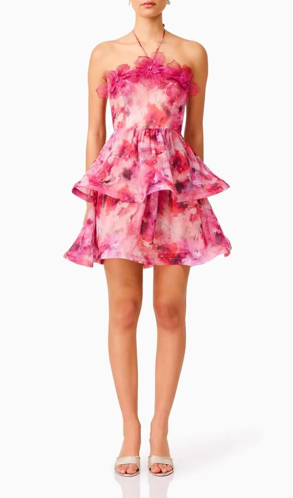 Fantine Flower Printed Mini Dress