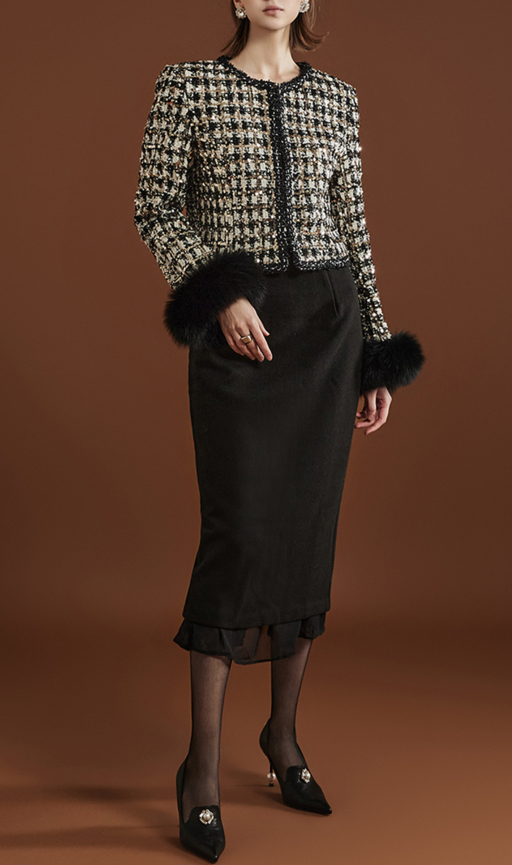 Asja Spangle Tweed Jacket