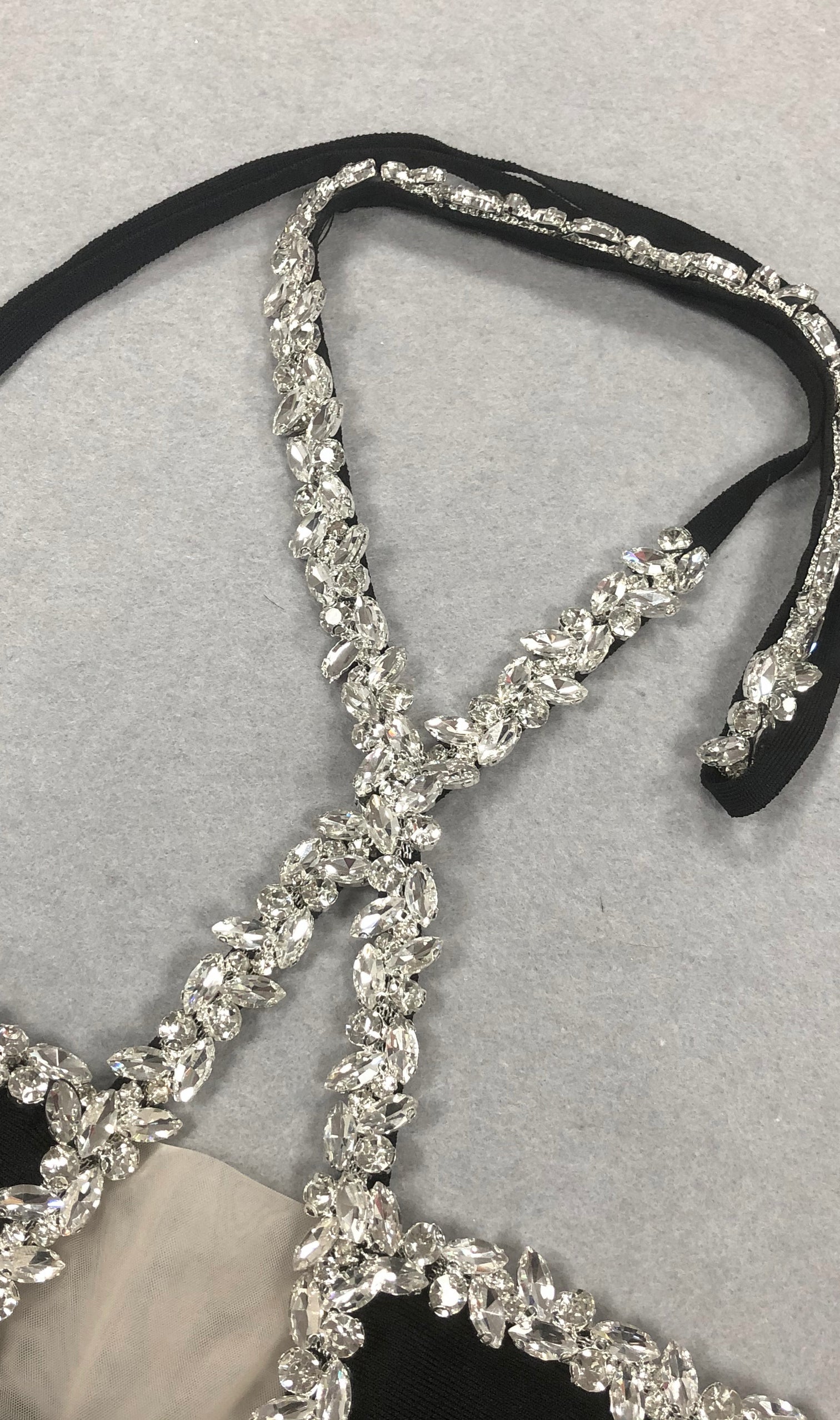 Bellini Black Halter Crystal Maxi Dress