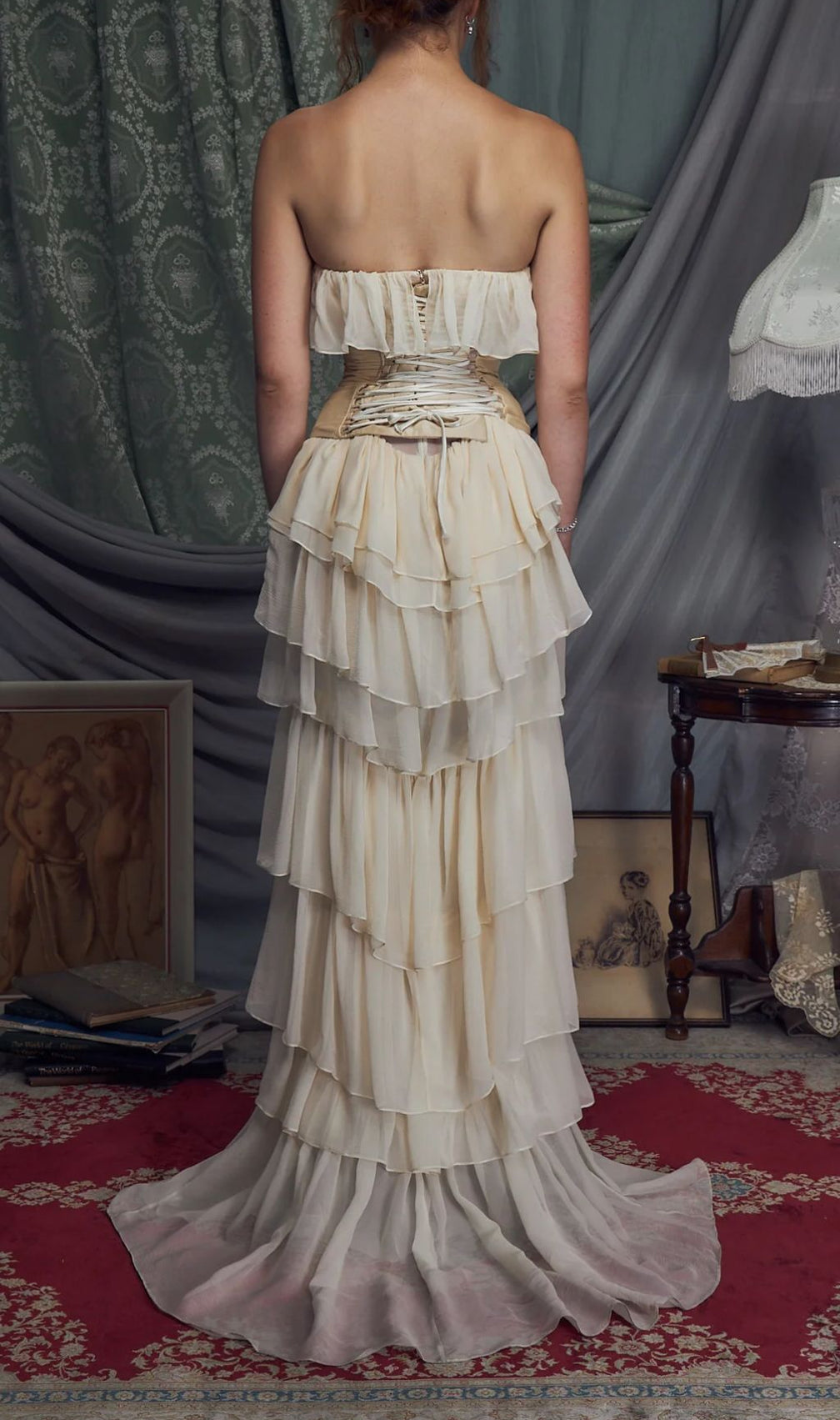 Angelie Ruffle Corset Maxi Dress