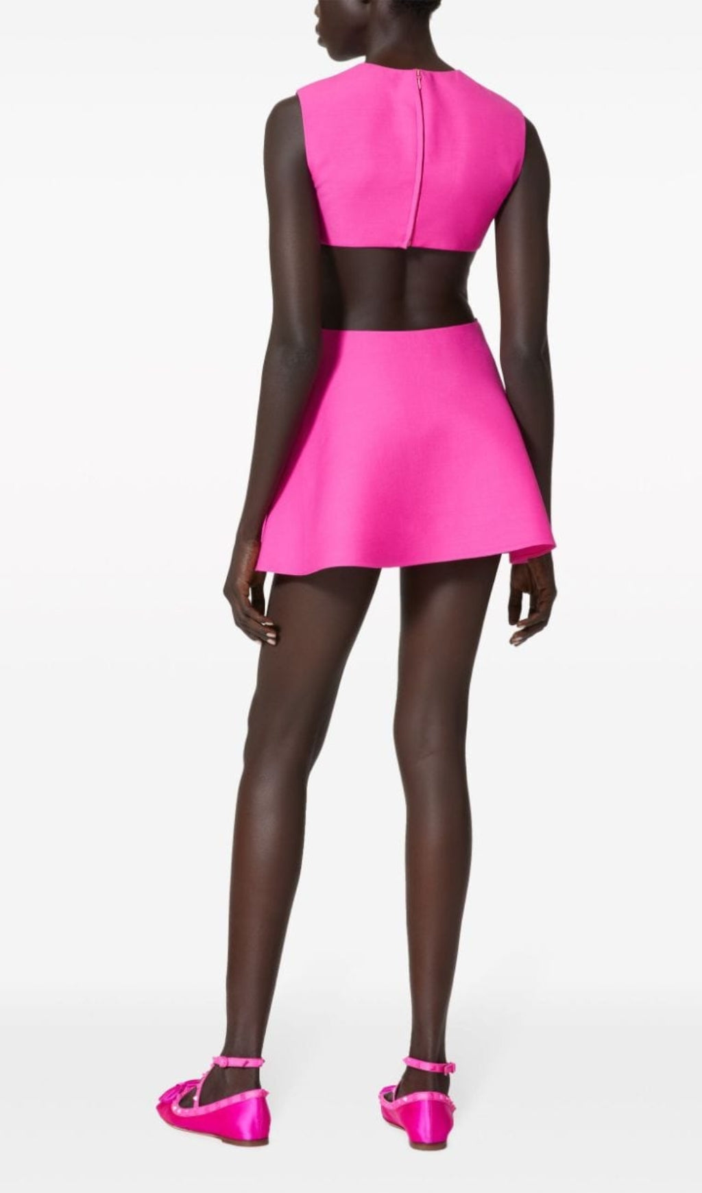 Adie Pink Rose-Appliqué Mini Dress