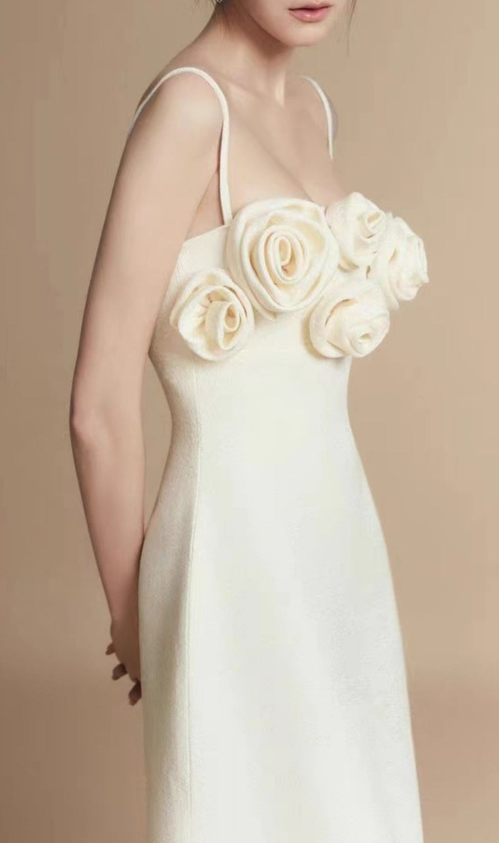 Keltie A-line Flower Applique Midi Dress