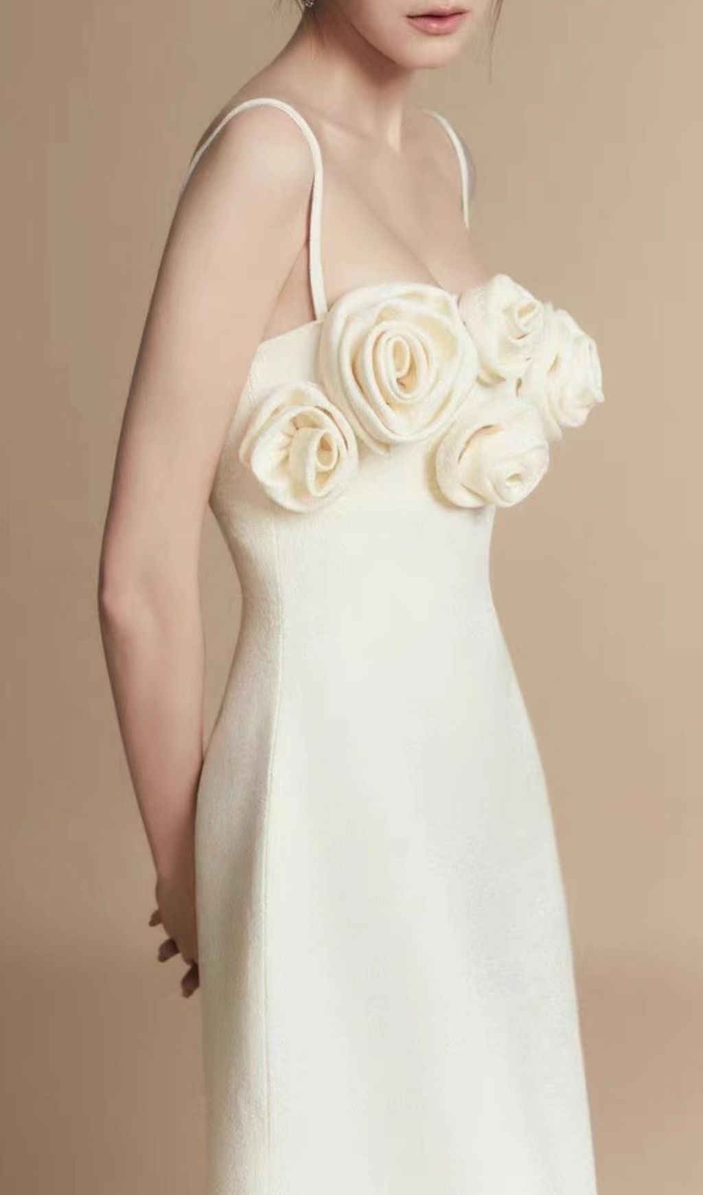 Keltie A-line Flower Applique Midi Dress